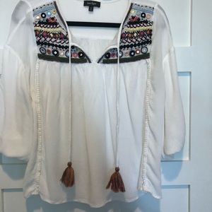 Boho style embroidered top